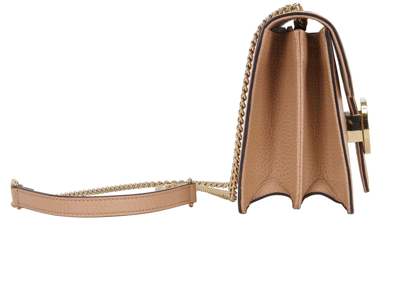 Small Interlocking G Shoulder Bag, &pound;520, Handbags, Beige, Leather, Side view